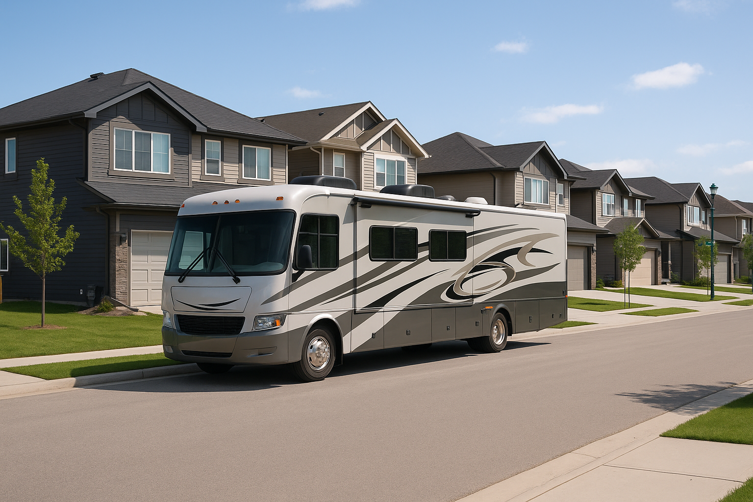 RV Parked on Calgary City Street